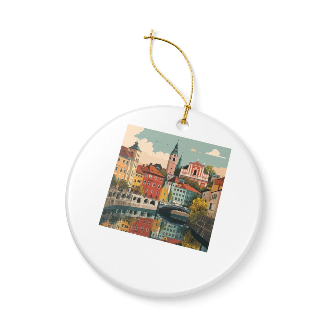 Ljubljana Slovenia Ornament: Unique Ljubljana Souvenir, Ljubljana Slovenia Xmas Decor, and Authentic Ljubljana Gift