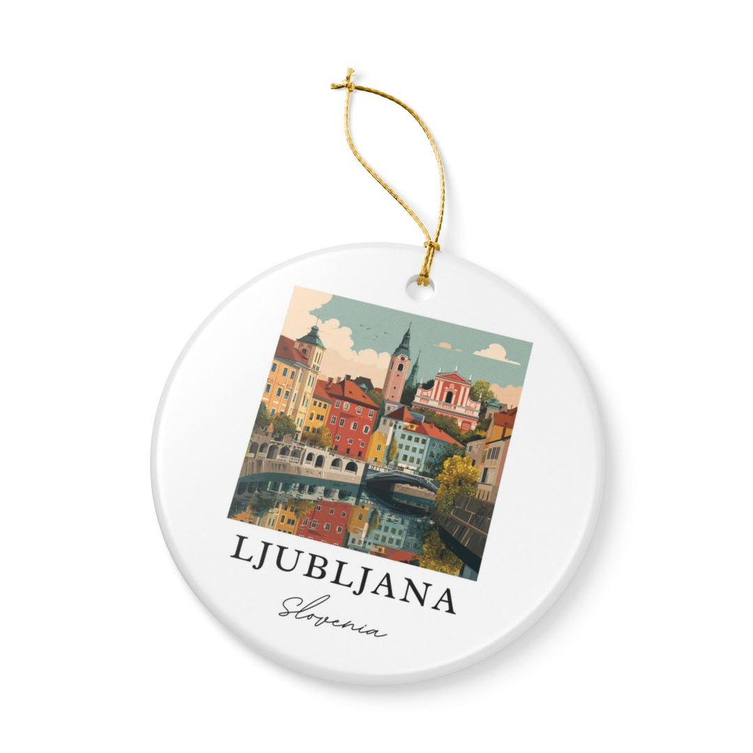 Ljubljana Slovenia Ornament: Unique Ljubljana Souvenir, Ljubljana Slovenia Xmas Decor, and Authentic Ljubljana Gift
