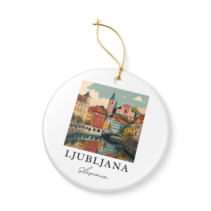 Ljubljana Slovenia Ornament: Unique Ljubljana Souvenir, Ljubljana Slovenia Xmas Decor, and Authentic Ljubljana Gift