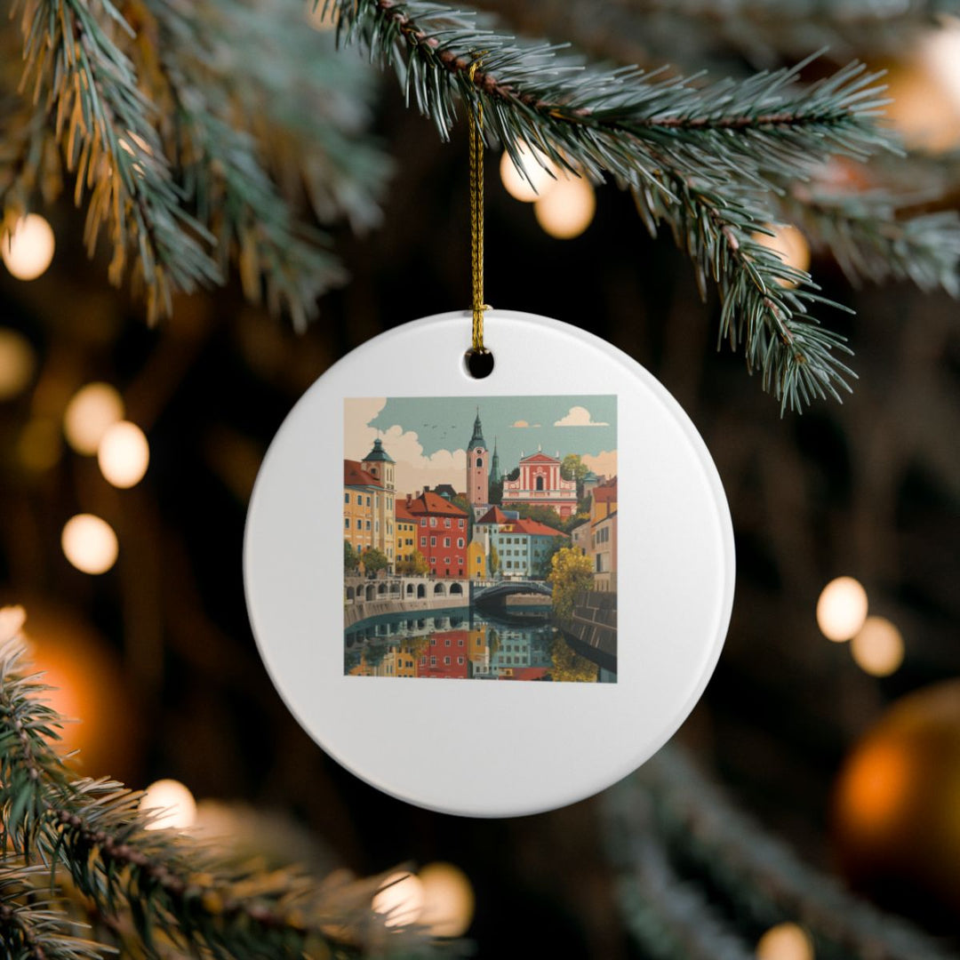 Ljubljana Slovenia Ornament: Unique Ljubljana Souvenir, Ljubljana Slovenia Xmas Decor, and Authentic Ljubljana Gift