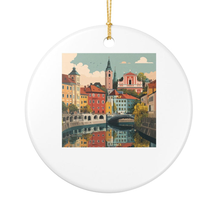 Ljubljana Slovenia Ornament: Unique Ljubljana Souvenir, Ljubljana Slovenia Xmas Decor, and Authentic Ljubljana Gift
