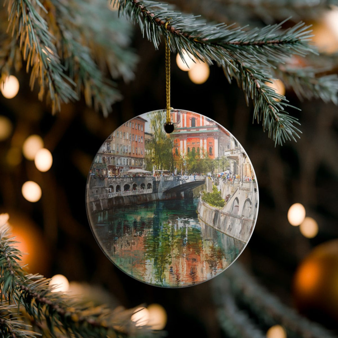 Ljubljana Slovenia Ornament: Unique Ljubljana Souvenir, Ljubljana Slovenia Xmas Decor, and Authentic Ljubljana Gift