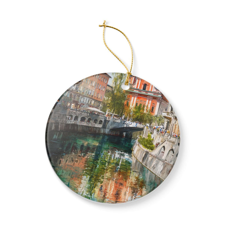 Ljubljana Slovenia Ornament: Unique Ljubljana Souvenir, Ljubljana Slovenia Xmas Decor, and Authentic Ljubljana Gift