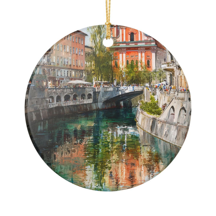 Ljubljana Slovenia Ornament: Unique Ljubljana Souvenir, Ljubljana Slovenia Xmas Decor, and Authentic Ljubljana Gift