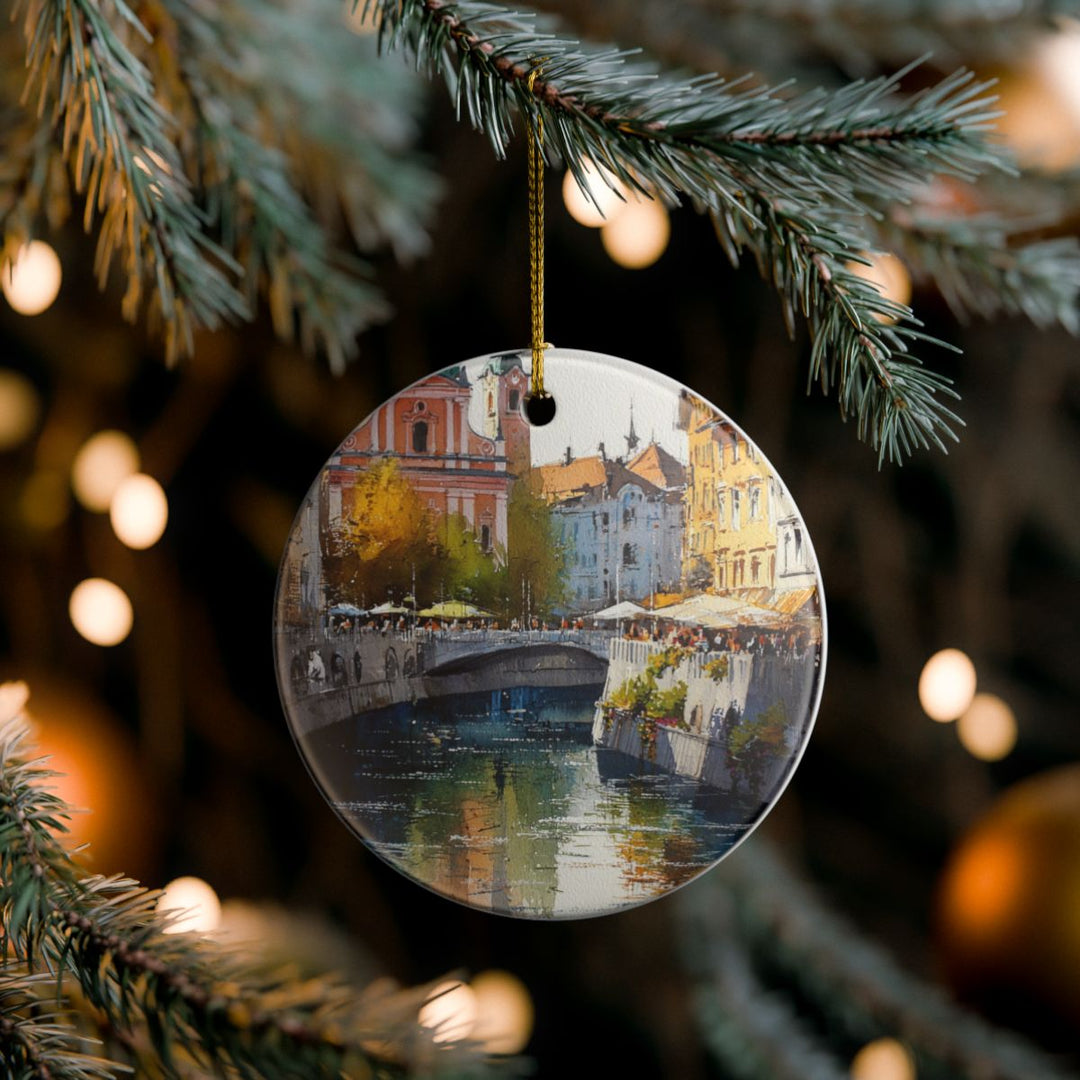 Ljubljana Slovenia Ornament: Unique Ljubljana Souvenir, Ljubljana Slovenia Xmas Decor, and Authentic Ljubljana Gift
