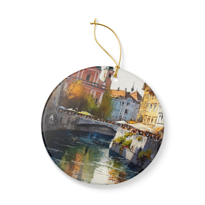 Ljubljana Slovenia Ornament: Unique Ljubljana Souvenir, Ljubljana Slovenia Xmas Decor, and Authentic Ljubljana Gift