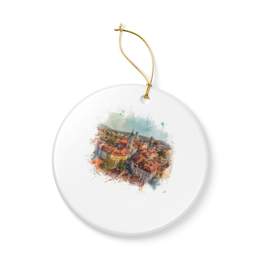 Ljubljana Slovenia Ornament: Unique Ljubljana Souvenir, Ljubljana Slovenia Xmas Decor, and Authentic Ljubljana Gift