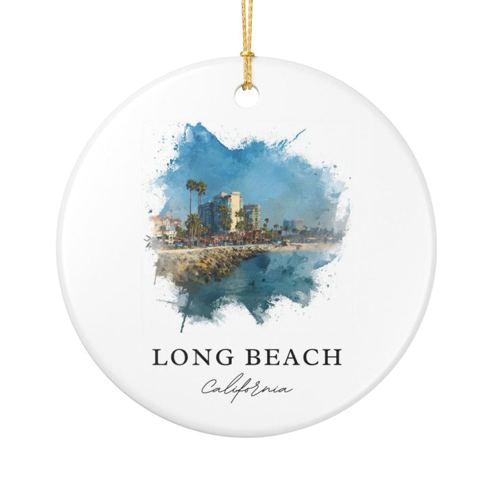 Long Beach CA Ornament: Unique Long Beach Souvenir, Long Beach California Xmas Decor, and Authentic Long Beach Gift