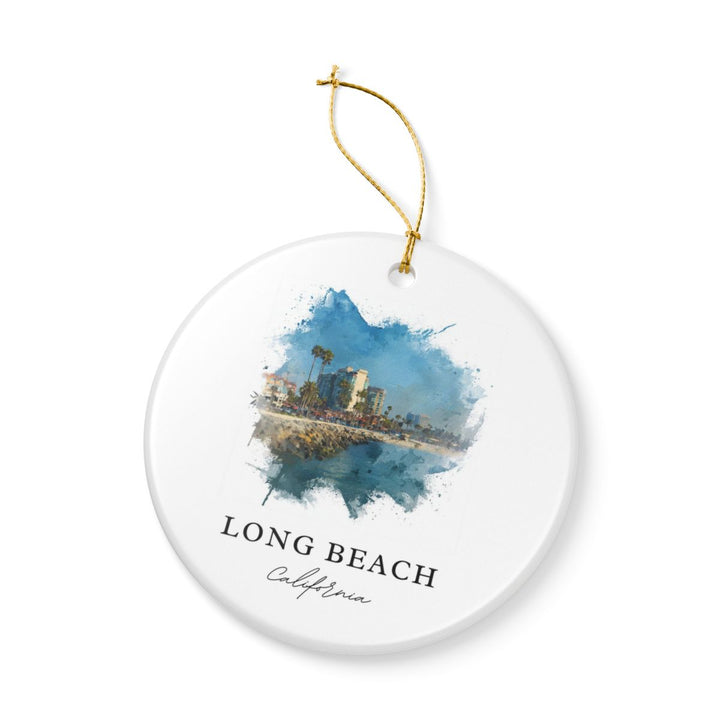 Long Beach CA Ornament: Unique Long Beach Souvenir, Long Beach California Xmas Decor, and Authentic Long Beach Gift