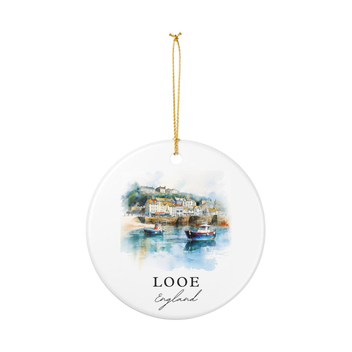 Looe England Ornament: Unique Looe Souvenir, Looe England Xmas Decor, and Authentic Looe Gift
