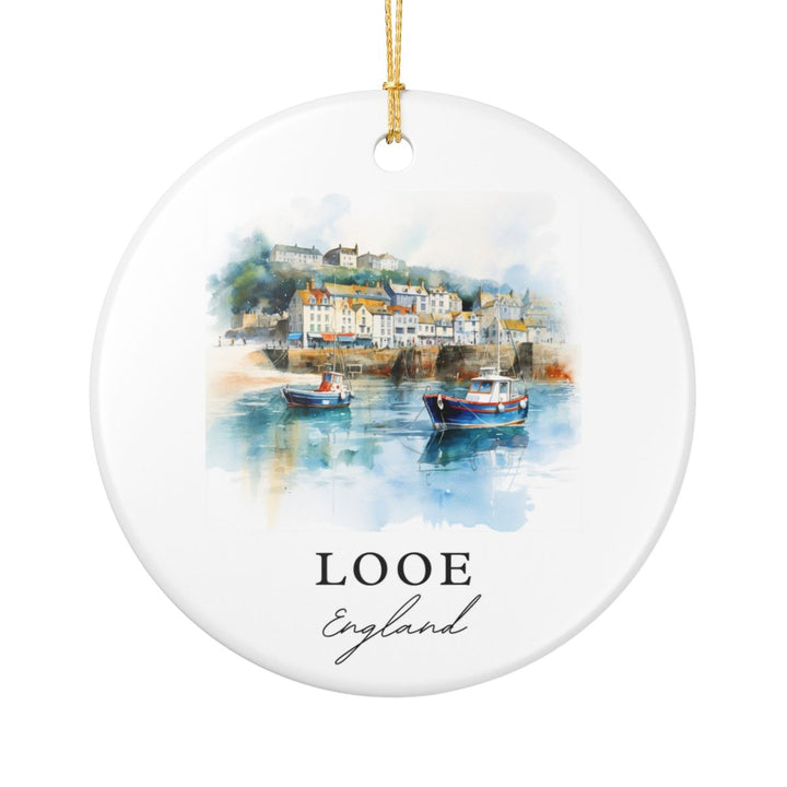 Looe England Ornament: Unique Looe Souvenir, Looe England Xmas Decor, and Authentic Looe Gift