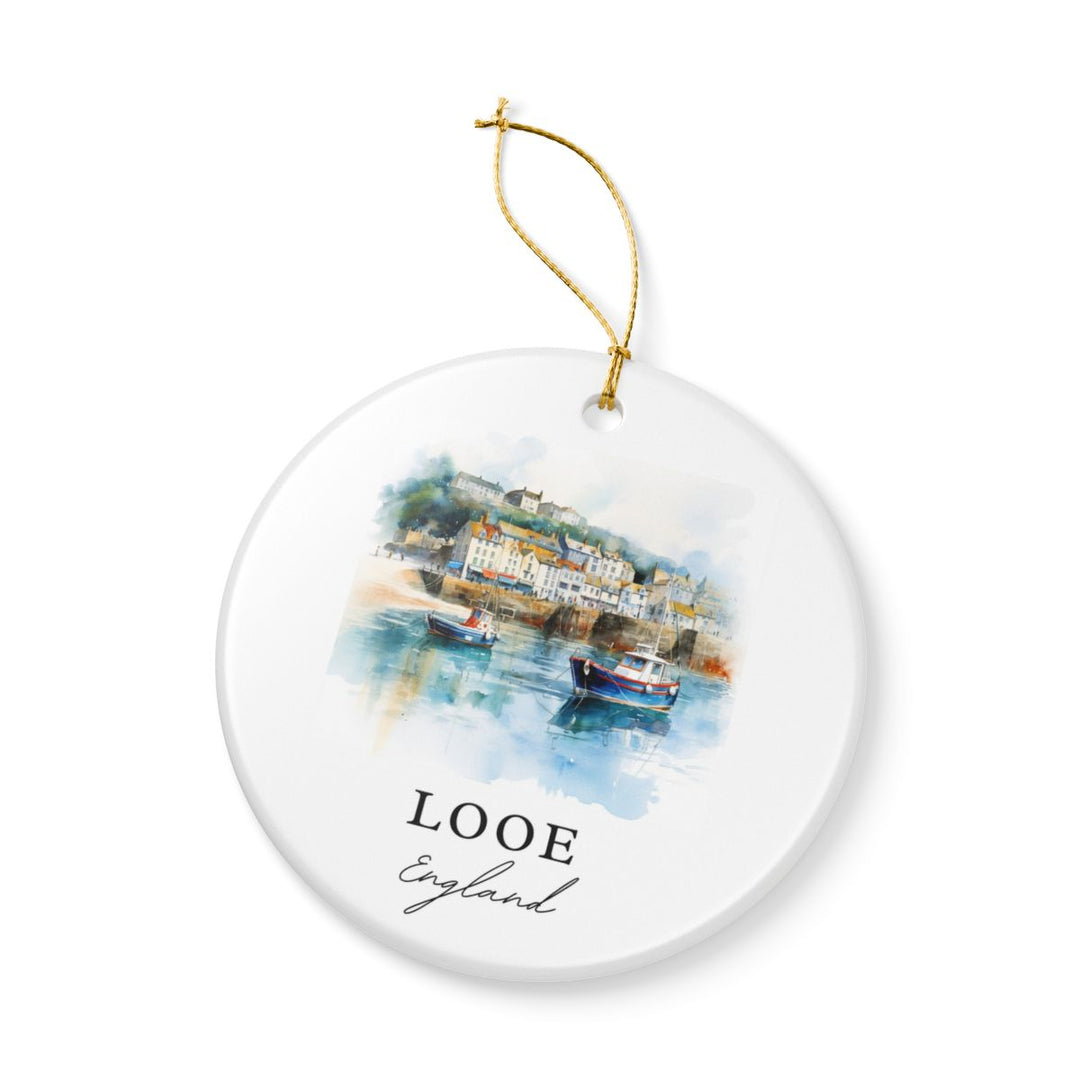 Looe England Ornament: Unique Looe Souvenir, Looe England Xmas Decor, and Authentic Looe Gift