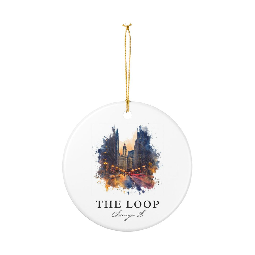 Loop Chicago IL Ornament: Unique Loop Chicago Souvenir, Loop Chicago Illinois Xmas Decor, and Authentic Loop Chicago Gift