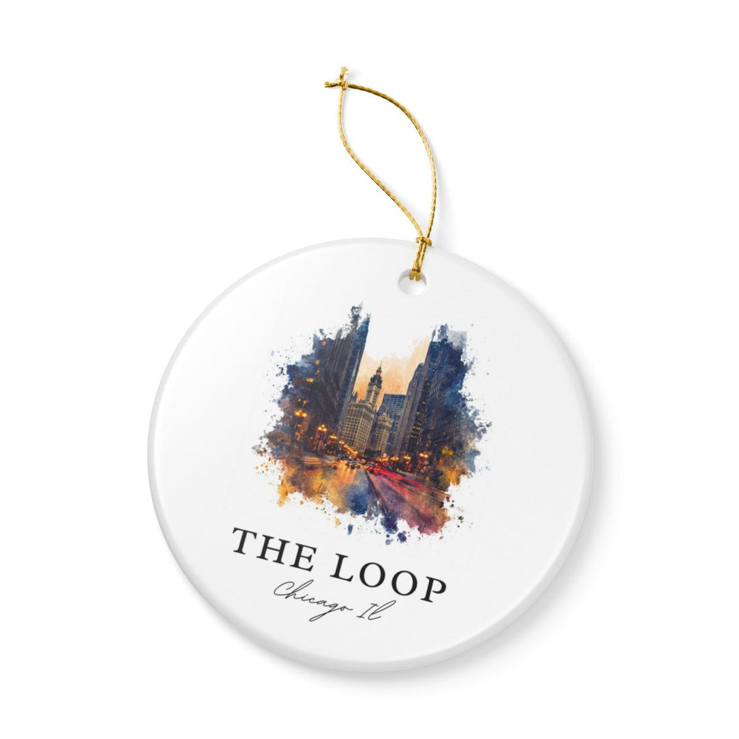 Loop Chicago IL Ornament: Unique Loop Chicago Souvenir, Loop Chicago Illinois Xmas Decor, and Authentic Loop Chicago Gift