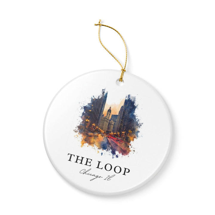 Loop Chicago IL Ornament: Unique Loop Chicago Souvenir, Loop Chicago Illinois Xmas Decor, and Authentic Loop Chicago Gift
