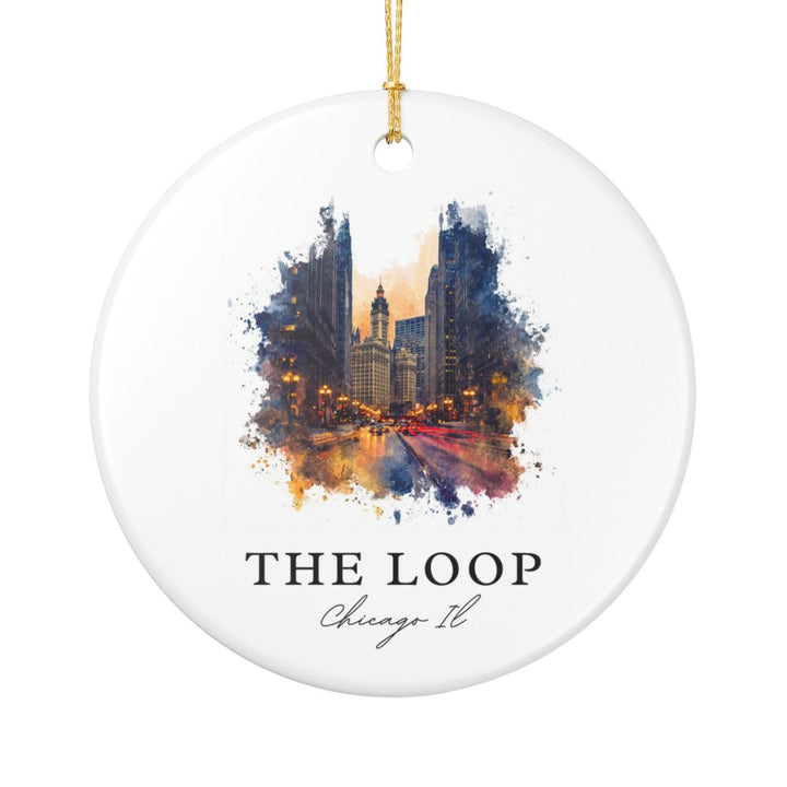 Loop Chicago IL Ornament: Unique Loop Chicago Souvenir, Loop Chicago Illinois Xmas Decor, and Authentic Loop Chicago Gift