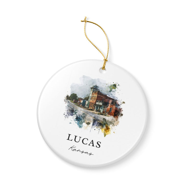 Lucas Kansas Ornament: Unique Lucas Souvenir, Lucas Kansas Xmas Decor, and Authentic Lucas Gift