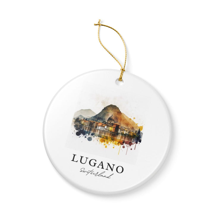 Lugano Switzerland Ornament: Unique Lugano Switzerland Souvenir, Lugano Switzerland Xmas Decor, and Authentic Lugano Switzerland Gift