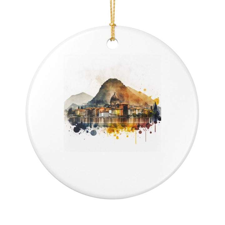 Lugano Switzerland Ornament: Unique Lugano Switzerland Souvenir, Lugano Switzerland Xmas Decor, and Authentic Lugano Switzerland Gift