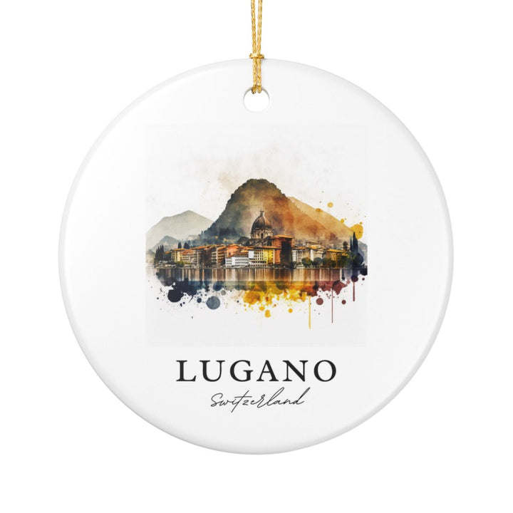 Lugano Switzerland Ornament: Unique Lugano Switzerland Souvenir, Lugano Switzerland Xmas Decor, and Authentic Lugano Switzerland Gift