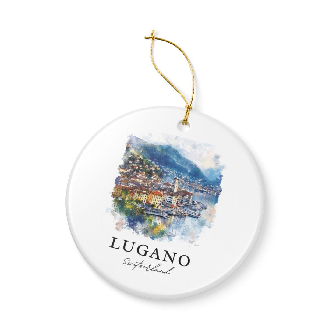 Lugano Switzerland Ornament: Unique Lugano Switzerland Souvenir, Lugano Switzerland Xmas Decor, and Authentic Lugano Switzerland Gift