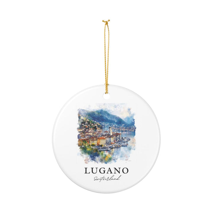 Lugano Switzerland Ornament: Unique Lugano Switzerland Souvenir, Lugano Switzerland Xmas Decor, and Authentic Lugano Switzerland Gift