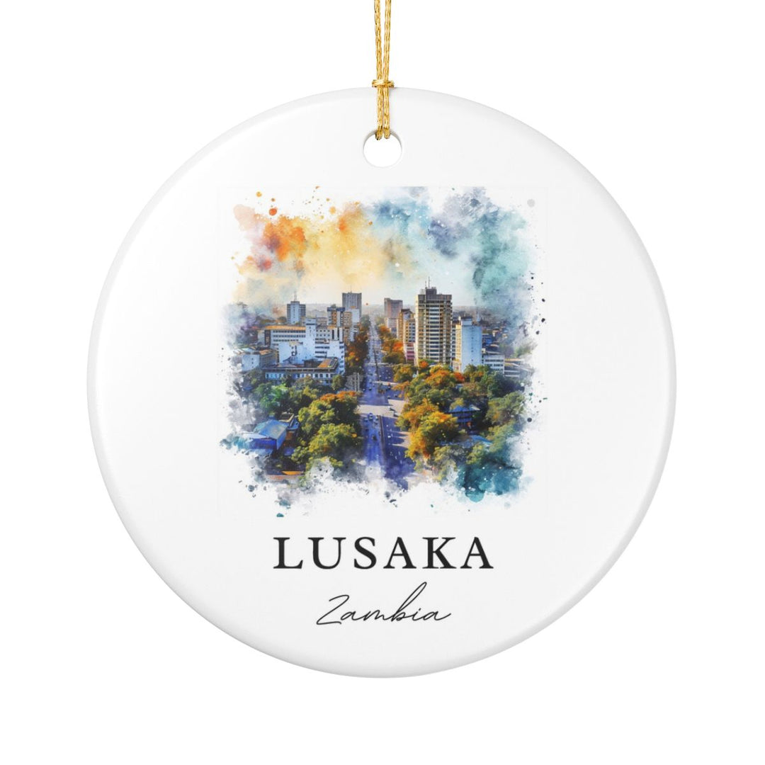 Lusaka Zambia Ornament: Unique Lusaka Zambia Souvenir, Lusaka Zambia Xmas Decor, and Authentic Lusaka Zambia Gift