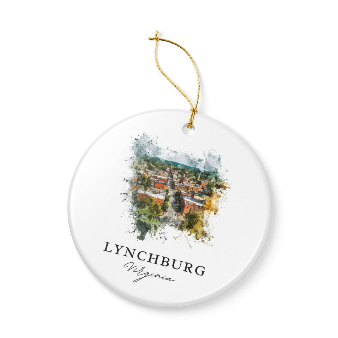 Lynchburg Virginia USA Ornament: Unique Lynchburg Souvenir, Lynchburg Virginia Xmas Decor, and Authentic Lynchburg Gift