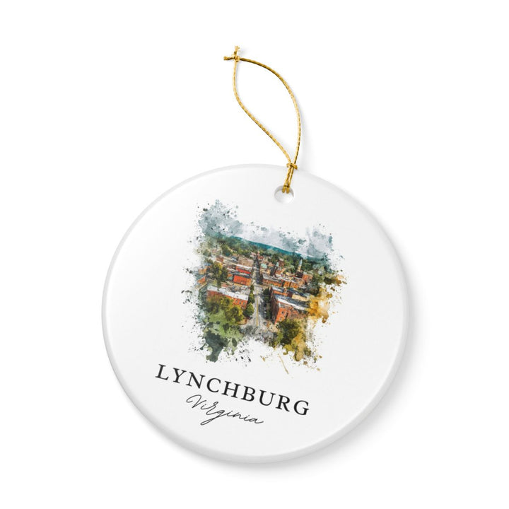 Lynchburg Virginia USA Ornament: Unique Lynchburg Souvenir, Lynchburg Virginia Xmas Decor, and Authentic Lynchburg Gift