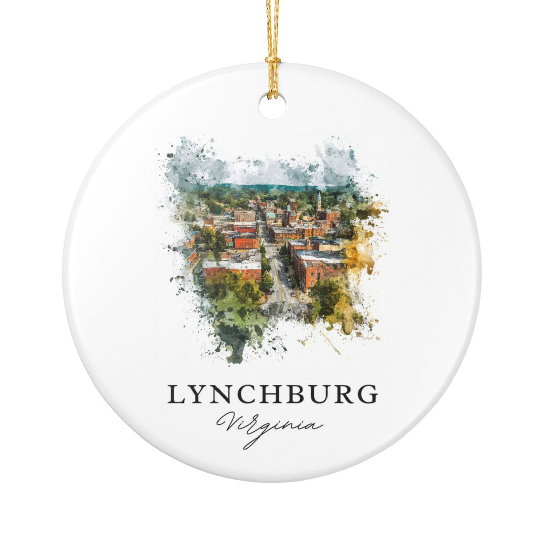 Lynchburg Virginia USA Ornament: Unique Lynchburg Souvenir, Lynchburg Virginia Xmas Decor, and Authentic Lynchburg Gift