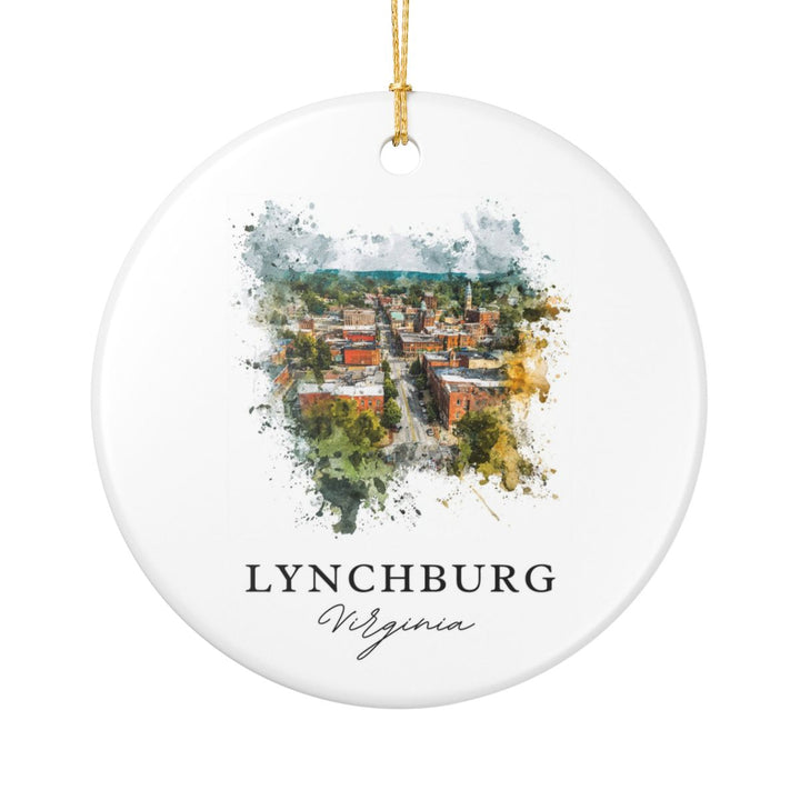 Lynchburg Virginia USA Ornament: Unique Lynchburg Souvenir, Lynchburg Virginia Xmas Decor, and Authentic Lynchburg Gift