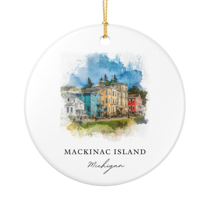 Mackinac Island Michigan USA Ornament | Christmas Travel Souvenir Gift