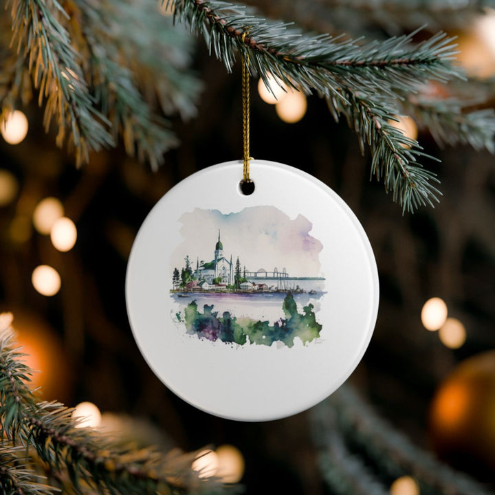 Mackinac Island Michigan USA Ornament: Unique Mackinac Island Souvenir, Mackinac Island Michigan Xmas Decor, and Authentic Mackinac Island Gift