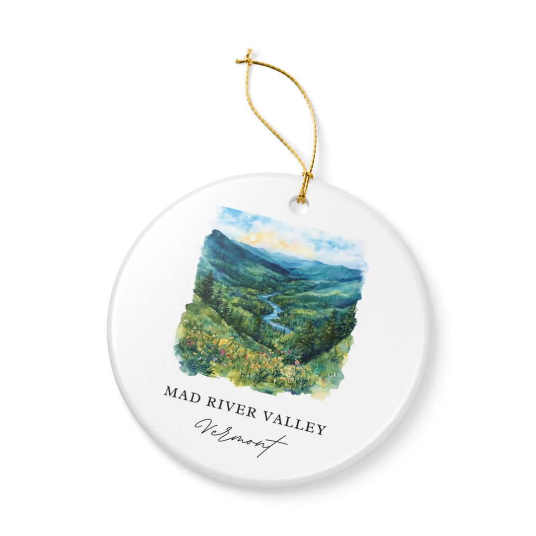 Mad River Valley Vermont Ornament: Unique Mad River Valley Souvenir, Mad River Valley Vermont Xmas Decor, and Authentic Mad River Valley Gift
