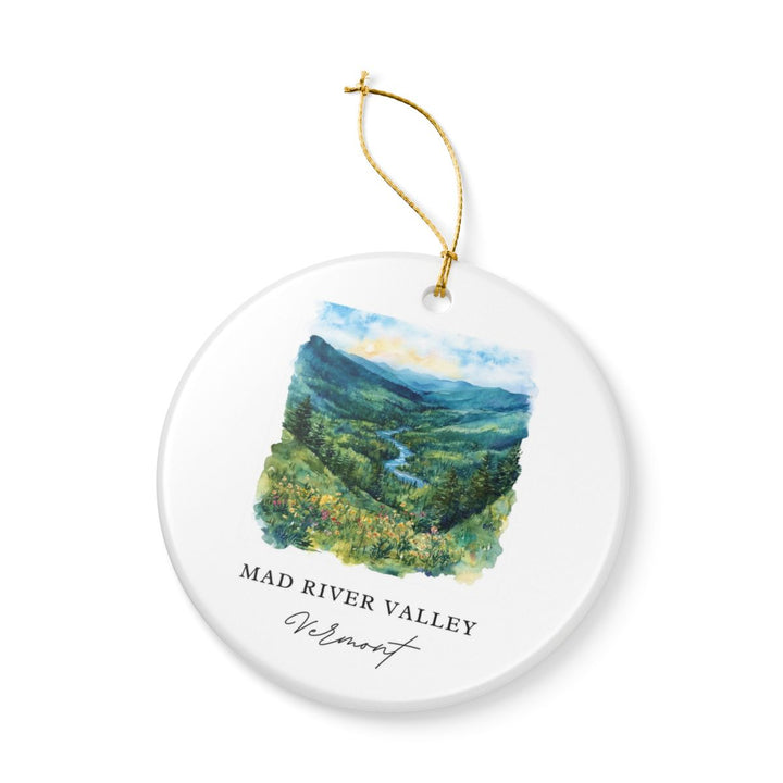 Mad River Valley Vermont Ornament: Unique Mad River Valley Souvenir, Mad River Valley Vermont Xmas Decor, and Authentic Mad River Valley Gift