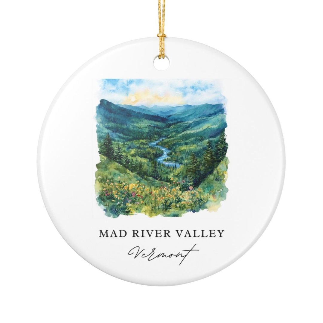 Mad River Valley Vermont Ornament: Unique Mad River Valley Souvenir, Mad River Valley Vermont Xmas Decor, and Authentic Mad River Valley Gift