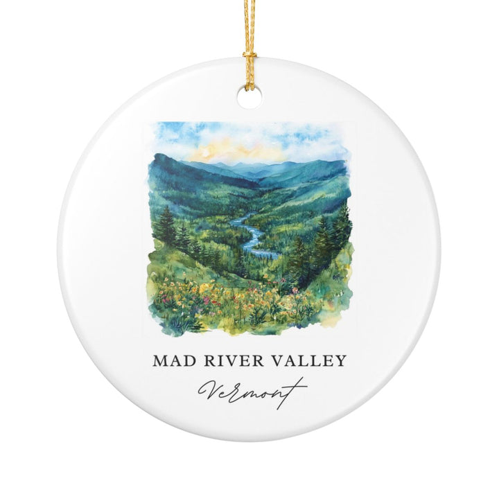 Mad River Valley Vermont Ornament: Unique Mad River Valley Souvenir, Mad River Valley Vermont Xmas Decor, and Authentic Mad River Valley Gift