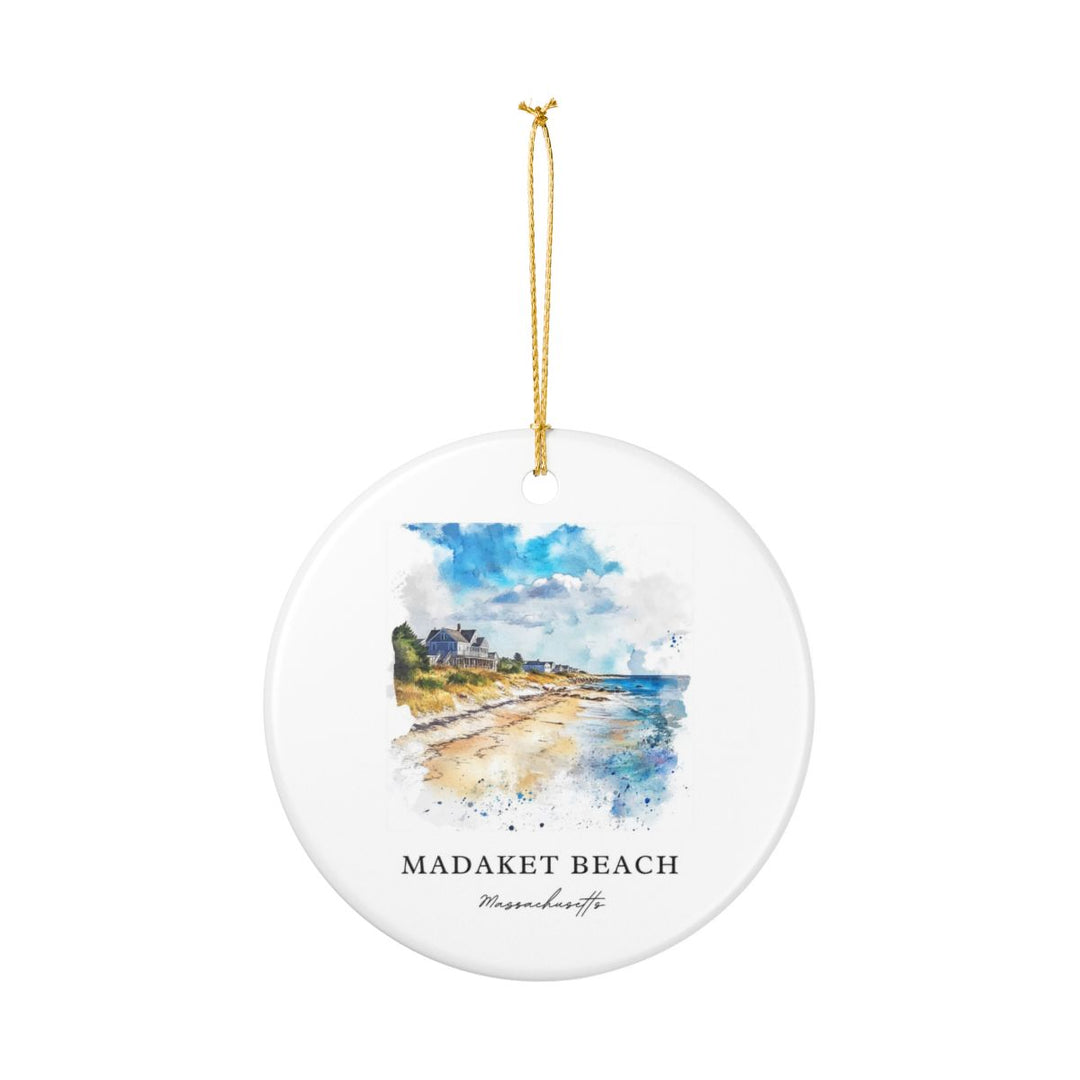Madaket Beach Massachusetts USA Ornament: Unique Madaket Beach Souvenir, Madaket Beach Massachusetts Xmas Decor, and Authentic Madaket Beach Gift