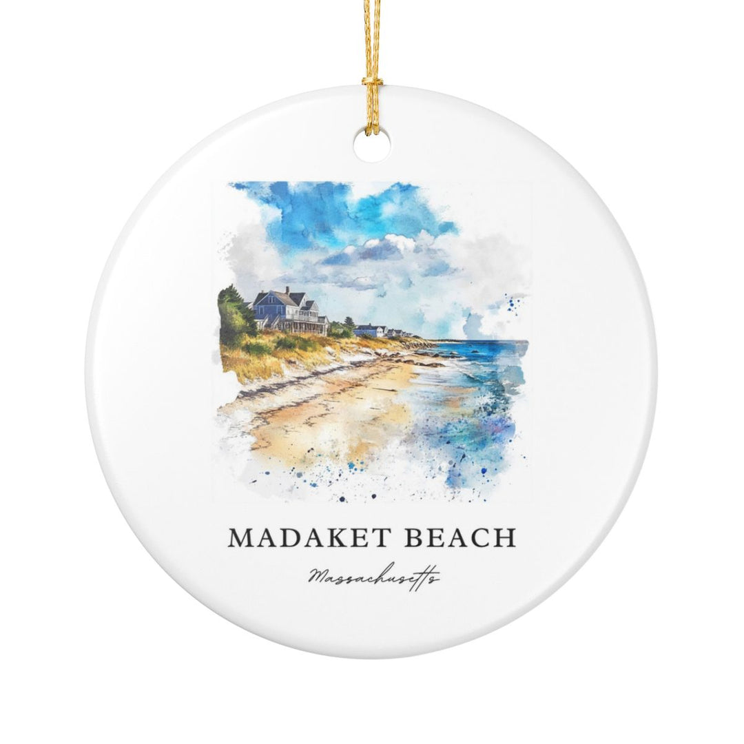 Madaket Beach Massachusetts USA Ornament: Unique Madaket Beach Souvenir, Madaket Beach Massachusetts Xmas Decor, and Authentic Madaket Beach Gift