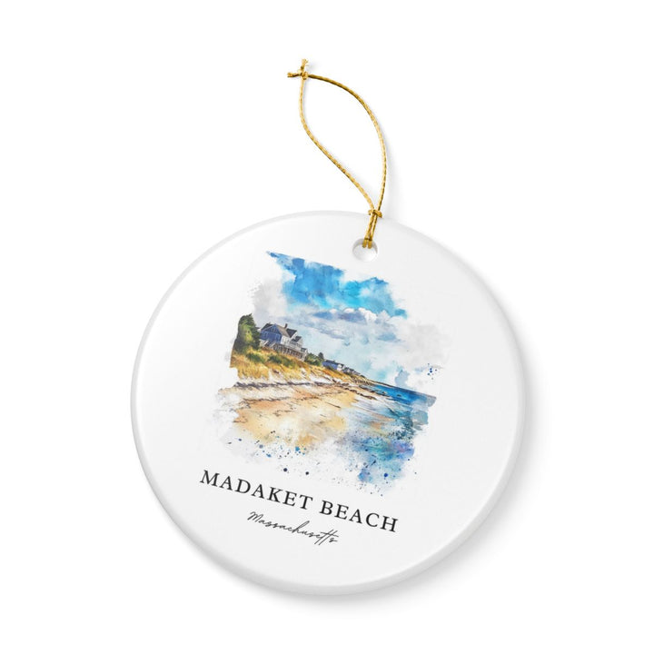 Madaket Beach Massachusetts USA Ornament: Unique Madaket Beach Souvenir, Madaket Beach Massachusetts Xmas Decor, and Authentic Madaket Beach Gift