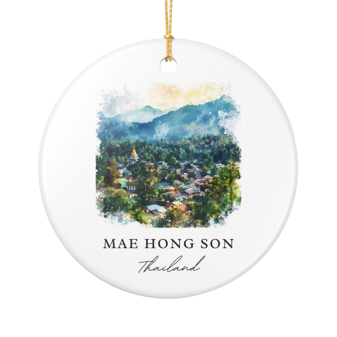Mae Hong Son Thailand Ornament: Unique Mae Hong Son Souvenir, Mae Hong Son Thailand Xmas Decor, and Authentic Mae Hong Son Gift