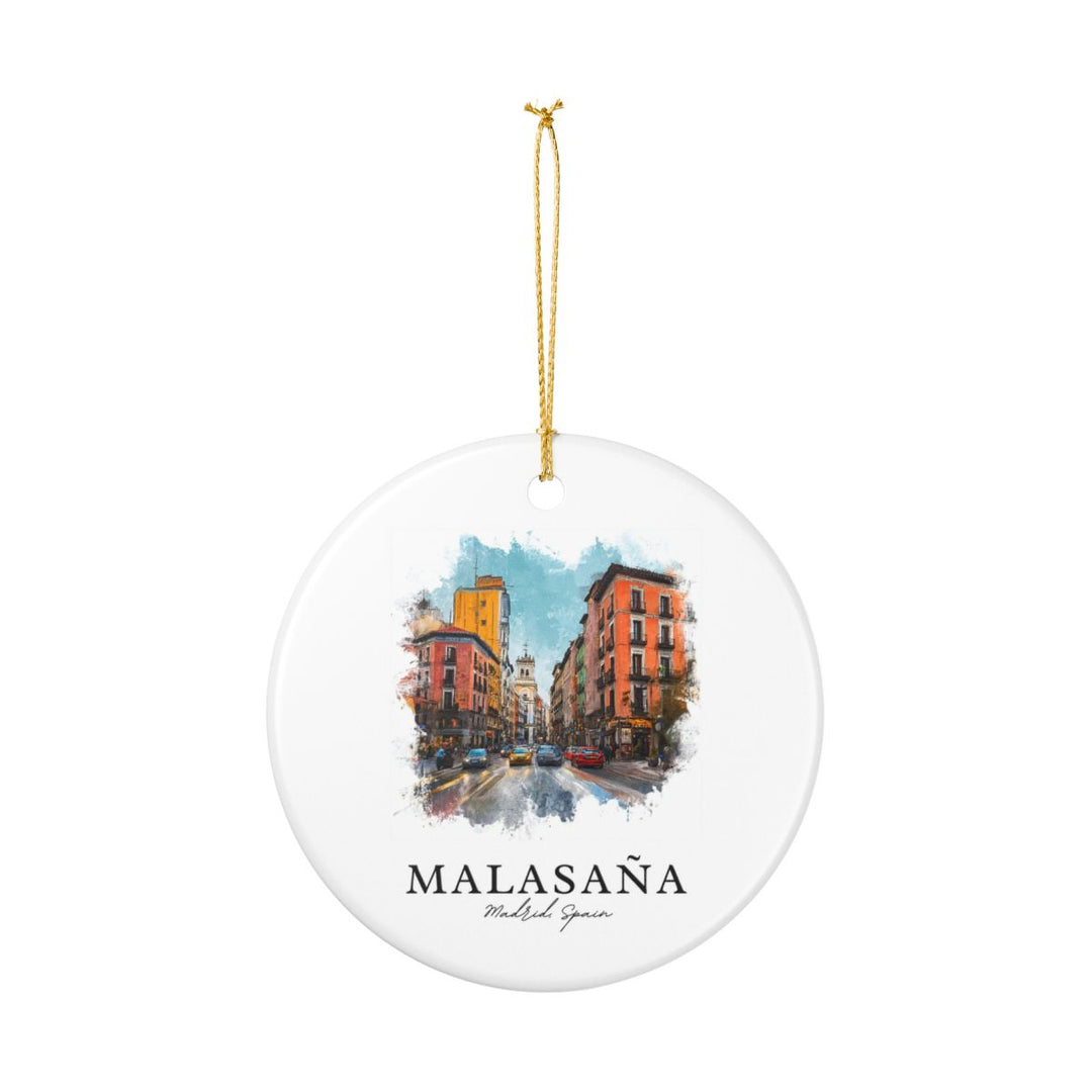 Malasaña Spain Ornament: Unique Malasaña Souvenir, Malasaña Spain Xmas Decor, and Authentic Malasaña Gift