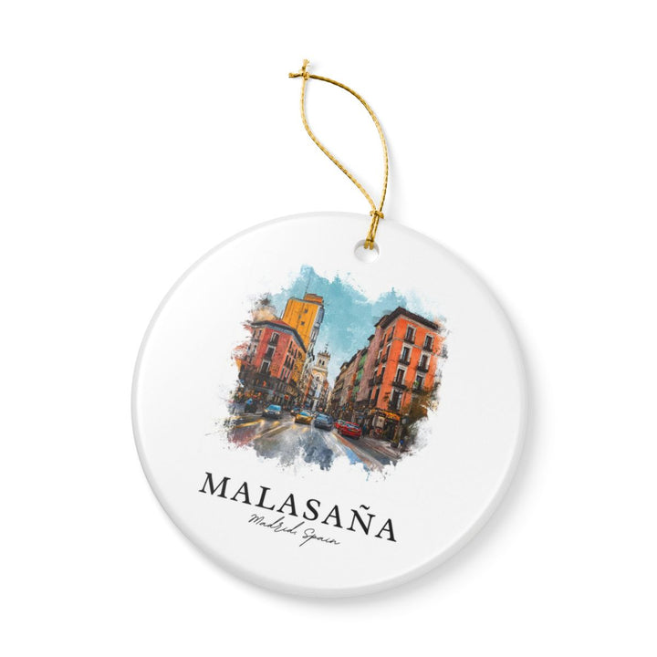 Malasaña Spain Ornament: Unique Malasaña Souvenir, Malasaña Spain Xmas Decor, and Authentic Malasaña Gift