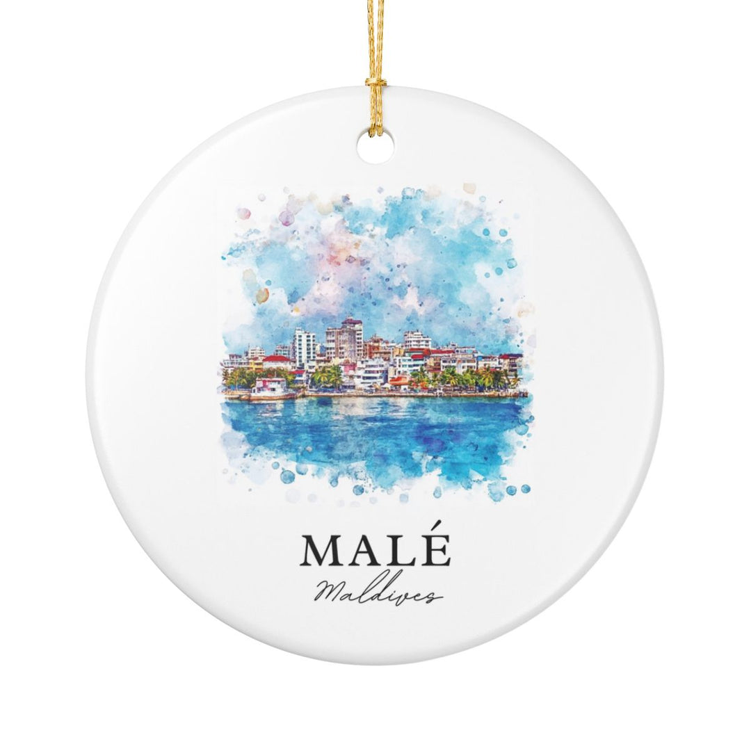 Malé Maldives Ornament: Unique Malé Maldives Souvenir, Malé Maldives Xmas Decor, and Authentic Malé Maldives Gift