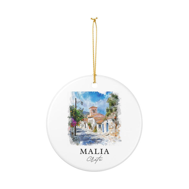 Malia Greece Ornament: Unique Malia Souvenir, Malia Greece Xmas Decor, and Authentic Malia Gift