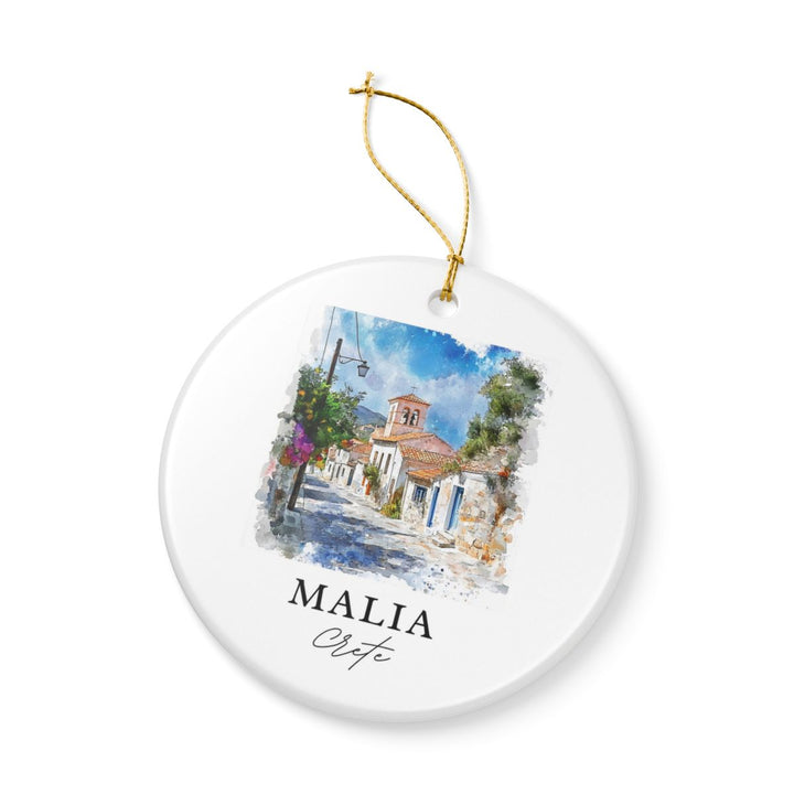 Malia Greece Ornament: Unique Malia Souvenir, Malia Greece Xmas Decor, and Authentic Malia Gift
