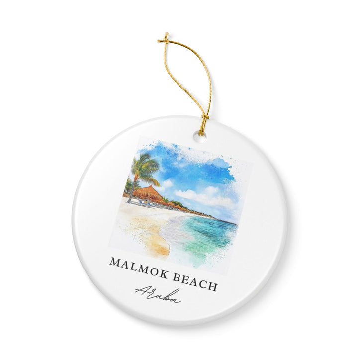 Malmok Beach Aruba Ornament: Unique Malmok Beach Aruba Souvenir, Malmok Beach Aruba Xmas Decor, and Authentic Malmok Beach Aruba Gift