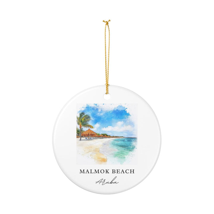 Malmok Beach Aruba Ornament: Unique Malmok Beach Aruba Souvenir, Malmok Beach Aruba Xmas Decor, and Authentic Malmok Beach Aruba Gift