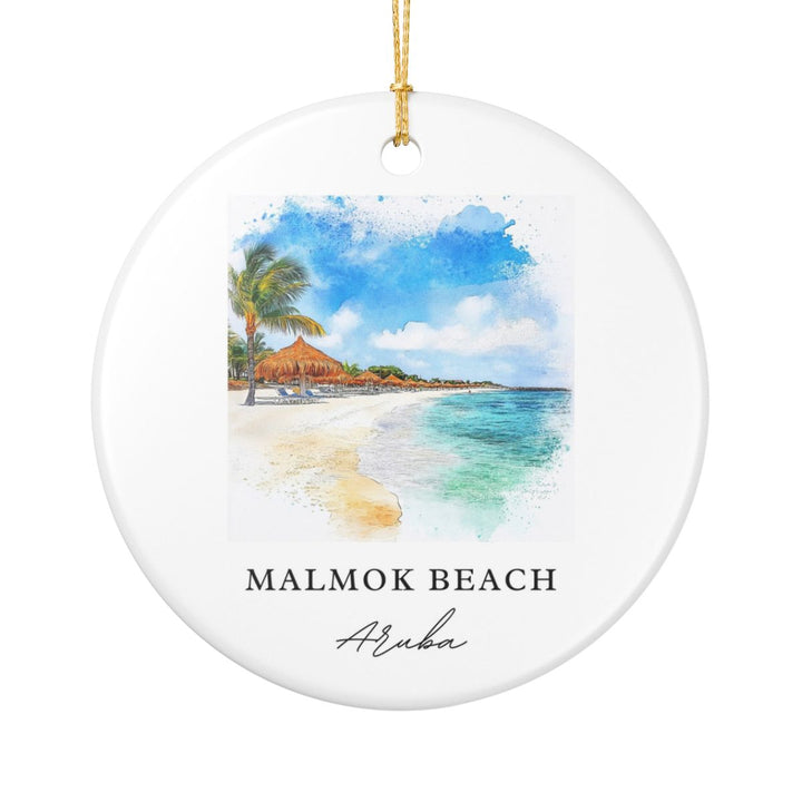 Malmok Beach Aruba Ornament: Unique Malmok Beach Aruba Souvenir, Malmok Beach Aruba Xmas Decor, and Authentic Malmok Beach Aruba Gift