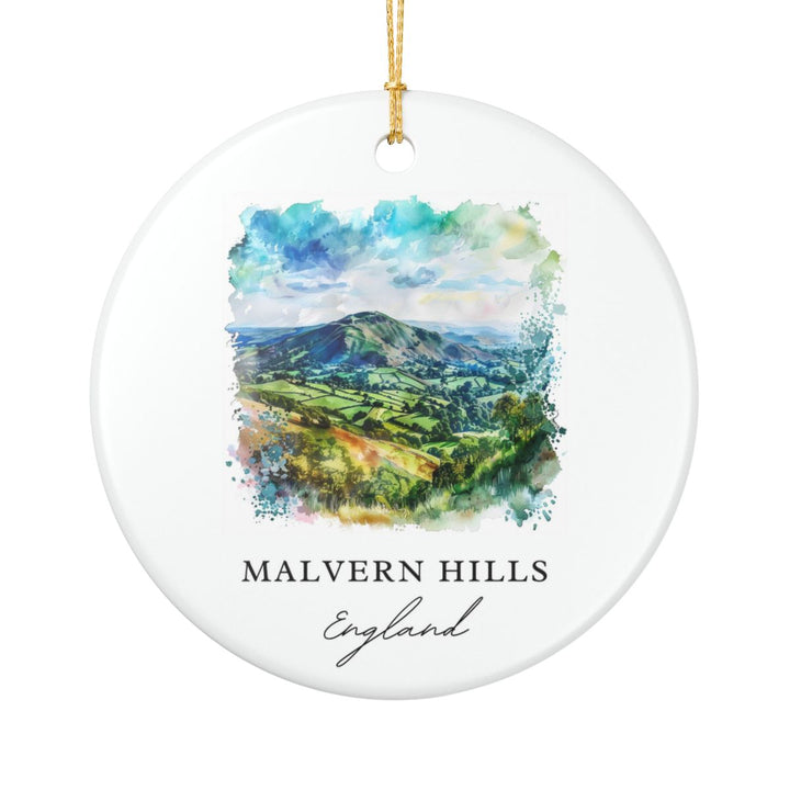Malvern Hills UK Ornament: Unique Malvern Hills Souvenir, Malvern Hills United Kingdom Xmas Decor, and Authentic Malvern Hills Gift